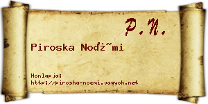 Piroska Noémi névjegykártya