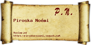 Piroska Noémi névjegykártya